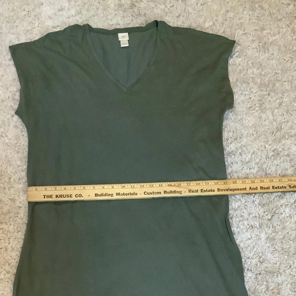 H&M Green L Jersey Kaftan Dress Normcore Lightweight Scandi Girl